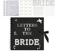 Album scrapbook moderno 20 x 20 cm per lettera della sposa, album scrapbook per lettera della sposa, album ricordo di matrimonio con pagine bianche, album fai-da-te per sposa con adesivi di perle, fio