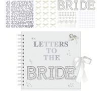 Album scrapbook moderno 20 x 20 cm per lettera della sposa, album scrapbook per lettera della sposa, album ricordo di matrimonio con pagine bianche, album fai-da-te per sposa con adesivi a perla, fioc