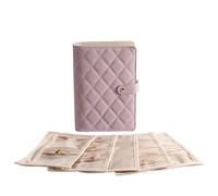 Album trasparente per riporre i gioielli, Libro portaoggetti for gioielli Tasche trasparenti con cerniera Raccoglitore in velluto in pelle PU multicolore(Purple)