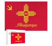 Albuquerque in New Mexico bandiera USA divertente puzzle in legno pittura arte pittura puzzle decorazione regali 300/500/1000 pezzi