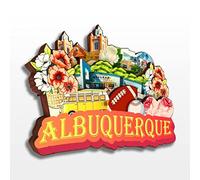 Albuquerque New Mexico USA America Magnete da frigorifero collezione in legno 3D fatto a mano viaggio città souvenir magnete frigorifero decorazione casa regalo -21