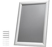 Albyco - Cornice Portafoto A4 21x29,7 cm in Alluminio - Clip - Per Poster - Colore: Argento/Alluminio - Metallo, Formato A4, 21 x 29,7 cm, Spessore della Cornice 25 mm
