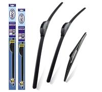 alca Germany Per Renault Kadjar dal 2015 in poi Set di 3 spazzole tergicristallo Super Flat anteriori posteriori 26"17"H 9"L ASF2617H9L