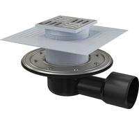 Alcaplast Scarico a pavimento per doccia orizzontale in acciaio inox DN 50 con sifone