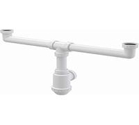 Alcaplast A448 Doppio sifone per lavello, Bianco