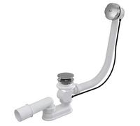 Alcaplast A55KM - Vasca da bagno con sifone per scarico e troppopieno, colore: Bianco