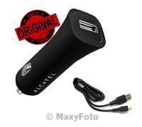 ALCATEL CARICABATTERIE ORIGINALE AUTO USB CC40 + CAVO MICROSUB BLACK 78EC31A