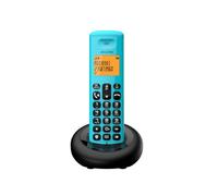 ALCATEL E260 - Telefono fisso cordless DECT - Design compatto - Grande display retroilluminato - Vivavoce - Funzione blocco chiamate indesiderate - Blu