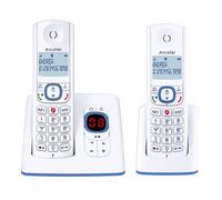 ALCATEL F530 Voice Duo - Telefono fisso cordless DECT con segreteria - Grande display retroilluminato - Vivavoce - Funzione blocco chiamate - 2 tasti di memoria diretta - 2 portatili - Bianco/Blu