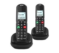 ALCATEL XL685 Duo - Telefono fisso cordless DECT Senior Formato XL - Display grafico ad alta leggibilità - Tasti grandi - Audio Boost - Vivavoce - Blocco chiamate - 2 portatili - Nero