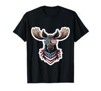Alce 4 luglio American Independence Day USA Patriotic Maglietta