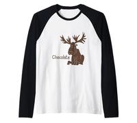 Alce al Cioccolato Divertente al Cioccolato Maglia con Maniche Raglan