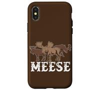 Alce American Wildlife Divertente Plurale Gioco di parole Meese Alce Custodia per iPhone X/XS