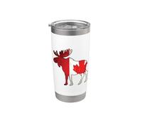 Alce Canada Bandiera Canadese Orgoglio Maple Leaf Love Canada Bicchiere termico in acciaio inox doppia parete