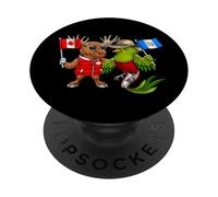 Alce canadese Quetzal uccello del Guatemala Bandiera Canada PopSockets PopGrip Adesivo