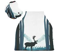 Alce Cervo Nero Bianco Art Passeggino Tettoia Copri Seggiolino Copertura Infermieristica Auto per Bambini per L'Allattamento Al Seno Morbido Traspirante Elastica Tettuccio