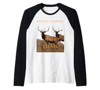 Alce di montagna animale del territorio dello Utah Maglia con Maniche Raglan