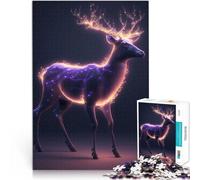 alce luminoso Puzzle da 1000 pezzi per adolescenti Giocattoli che creano dipendenza e sfidano l'intelligenza del cervello con poster abbinato e foglio di quiz 38x26cm