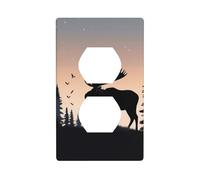 Alce Mountain Pine Tree Wilderness Piastre da parete Coperture 1 Gang Duplex interruttore della luce piastra di copertura piastre elettriche da parete coperture prese decorative coperture per la