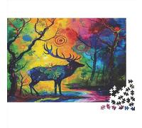 Alce nella giungla Puzzle 1000Pcs Bestia selvaggia Decorazione Per La Casa. Rilassamento E Intelligence Per Adulti E Bambini Da 14 Anni 1000pcs (75x50cm)