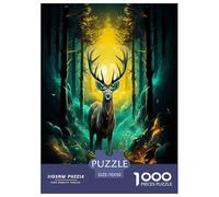 Alce nella giungla Puzzle Animale 1000 Pezzi Jigsaw Adulto Regalo Per Amore E Amico Gioco Education Decorazione Interna Unica Per Gioco Familiare Stress Relief Toy 70x50cm/1000pcs