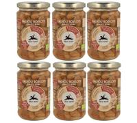Alce Nero Fagioli Borlotti Biologici, Legumi Lessati in Vetro, Confezione da 6 Barattoli