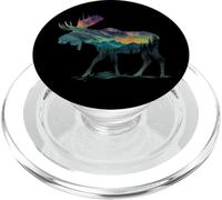 Alce Northern Light Escursioni invernali Alaska Nature Lover PopSockets PopGrip per MagSafe
