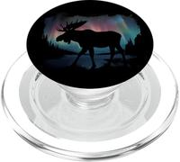 Alce Northern Light Escursioni invernali Alaska Nature Lover PopSockets PopGrip per MagSafe