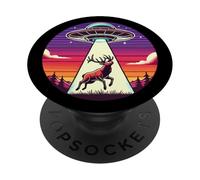 Alce rapito Alien Astronave Spazio Esterno Caccia Rapimento PopSockets PopGrip Adesivo
