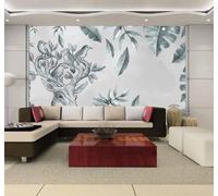 Alce Retrò Con Foglie Creative Disegnate A Mano 3D Carta Da Parati Facile Installare Mobili Sfondi Ufficio Divano Camera Letto Sfondo Decorazione Murale-350cm×256cm