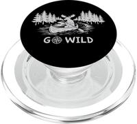 Alce selvaggio in canoa paddle foresta natura avventura escursionismo PopSockets PopGrip per MagSafe