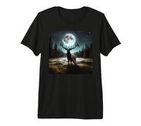 Alce Toro sotto Una Luna Piena Maglietta Premium