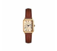 ALCENTIS Orologio da donna rettangolare Analogico, Cassa Oro Rosa, Bracciale marrone, Classic