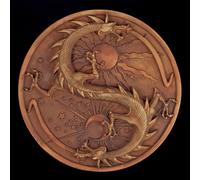 Alchemisten Rilievo Parete - Double Dragon - Terrakottafarben - Maxine Miller