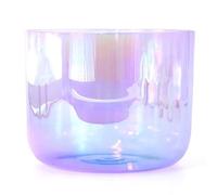 Alchemy Crystal Singing Bowl Clear Purple, Ciotola For Chakra In Quarzo Da 6 Pollici A 440 Hz, Con Percussore In Acrilico, Anello Di Tenuta, For Meditazione Yoga E Guarigione Sonora(A Note)