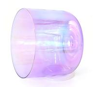 Alchemy Crystal Singing Bowl Clear Purple, Ciotola For Chakra In Quarzo Da 6 Pollici A 440 Hz, Con Percussore In Acrilico, Anello Di Tenuta, For Meditazione Yoga E Guarigione Sonora(G Note)