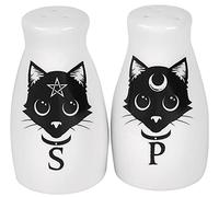 Alchemy England 1977 GATTI: SET SALE E PEPE Bianco-Nero, Porcellana