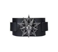Alchemy Gothic Baphomet Bracciale In Pelle - Nuovo Di Zecca