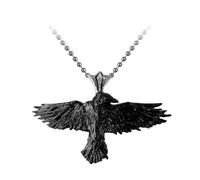 Alchemy Gothic Black Raven Unisex Collana Nero Peltro