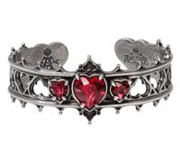Alchemy Gothic Bracciale Rigido Regina Elisabetta Cuore Rosso Crystal A78
