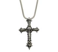 Alchemy Gothic Cruxinomica Donna Collana Nero/Argento Peltro