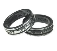 Alchemy Gothic Demon Nero & Angelo Bianco Anelli Ad Archi Doppi 2 Ring R212