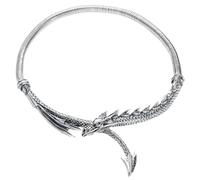 Alchemy Gothic Dragons Lure - Collana da donna con drago argentato, Einheitsgröße, in peltro, senza gemme, Einheitsgröße, Peltro, Nessuna pietra preziosa
