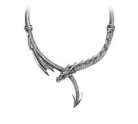 Alchemy Gothic Dragons Lure Necklace Donna Collana colore argento