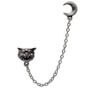 Alchemy Gothic Howl Orecchino Doppio Piercing Lobo Cartilagine Luna Lupo Testa