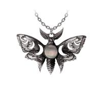 Alchemy Gothic Lunar Moth Unisex Collana Nero/Argento, Alchemy Lunar Moth Pewter
