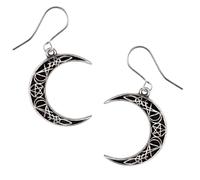 Alchemy Gothic Orecchini Ciondolo Luna Crescent, Pentagramma, Wiccan E458