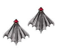Alchemy Gothic Orecchini Grandi Ali Di Pipistrello Rosse In Cristallo E484
