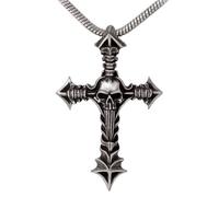 Alchemy Gothic P951 Ciondolo Croce Teschio Gotico In Peltro