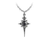 Alchemy Gothic Star Unisex Collana Nero/Argento, Peltro
